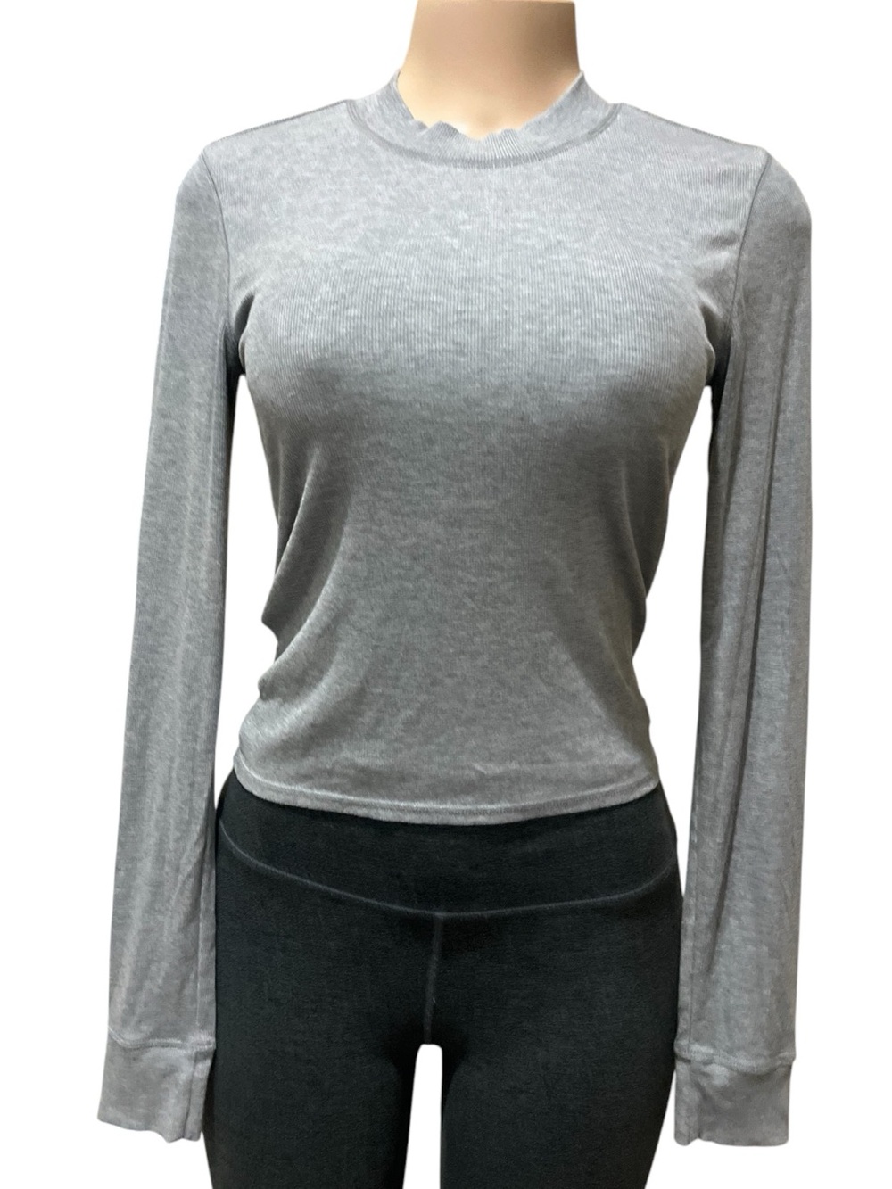 Vuori Women's Light Heather Gray Long Sleeve Mock Neck - Picture 2 of 6